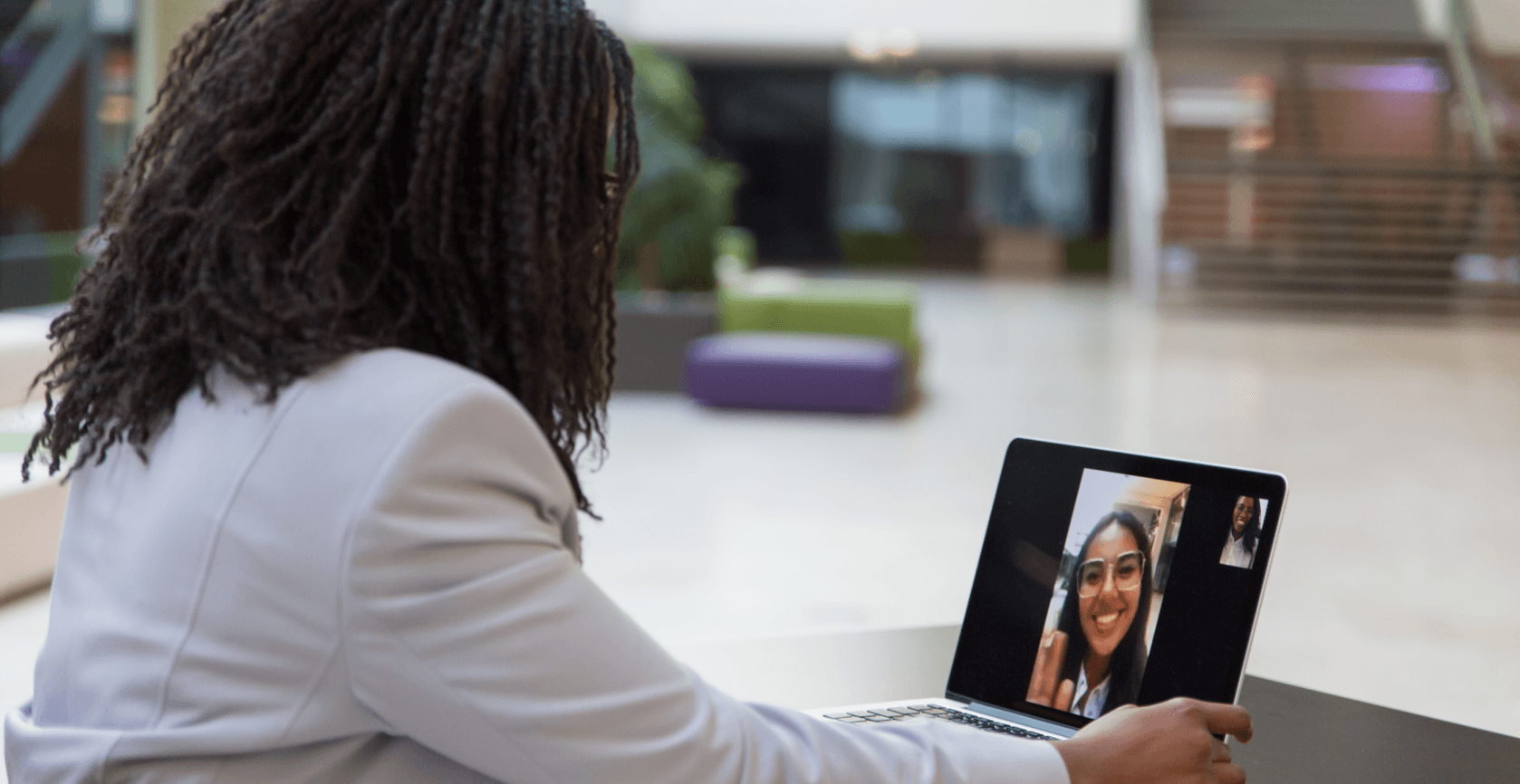 young businesswoman using a laptop